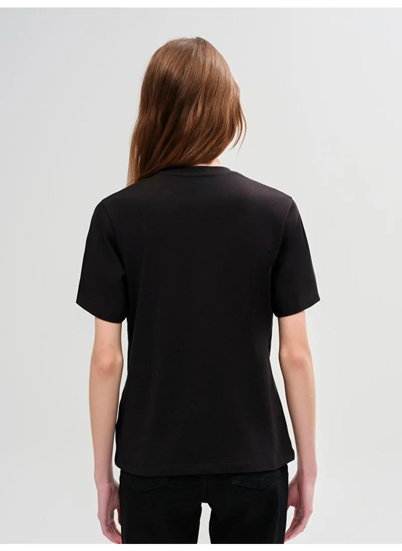 ال تي بي Slogan Printed Short Sleeve Black T-Shirt