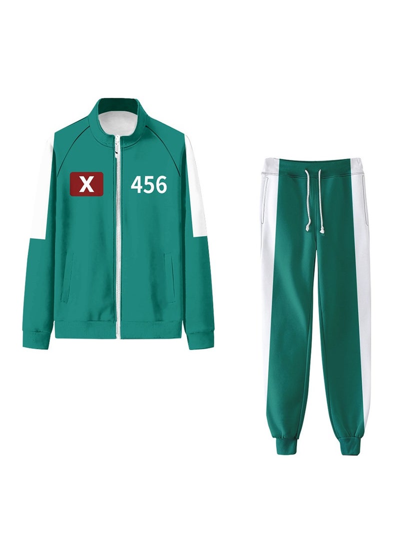 2024 New Squid Game 456 Costume Cosplay Jacket Coat Leisure Tracksuit Casual Sweatshirts Suit Zipper Hoodies Unisex Costume for Youth