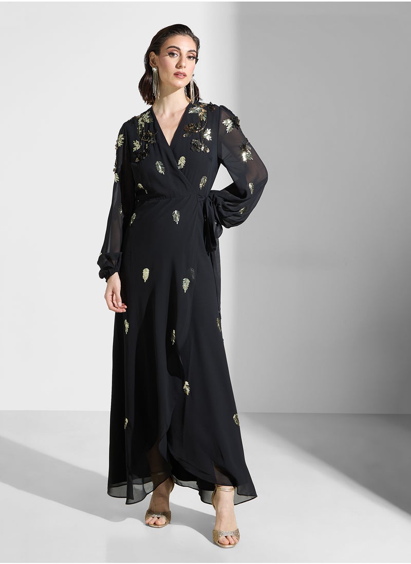 Hope & Ivy - Embellished Back Bow Detail Dress - Image 1