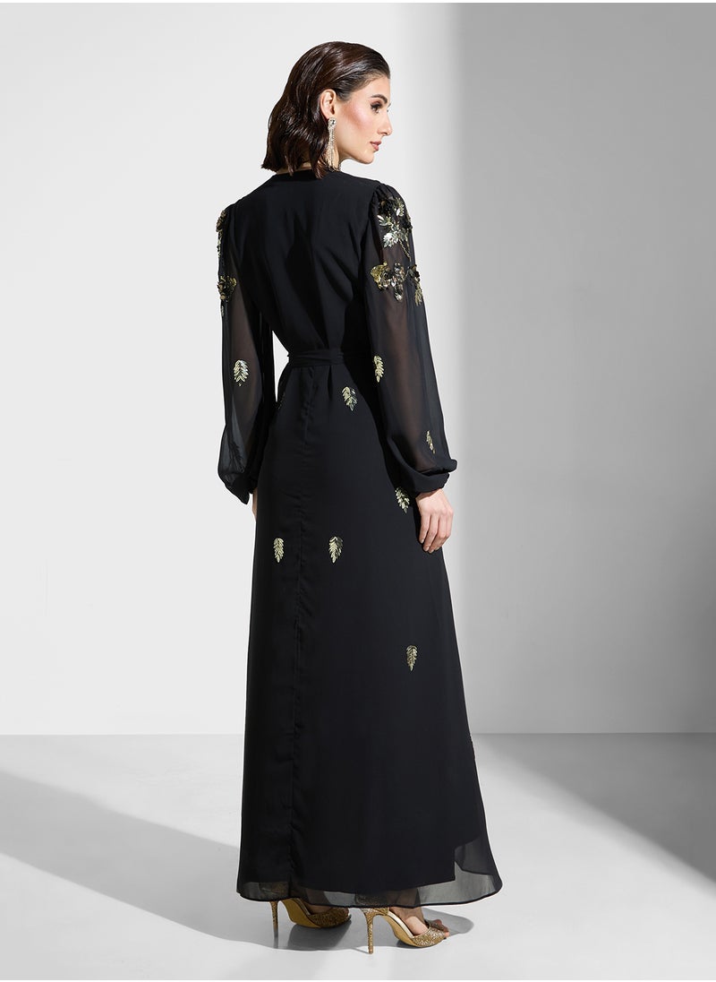 Hope & Ivy - Embellished Back Bow Detail Dress - Image 1