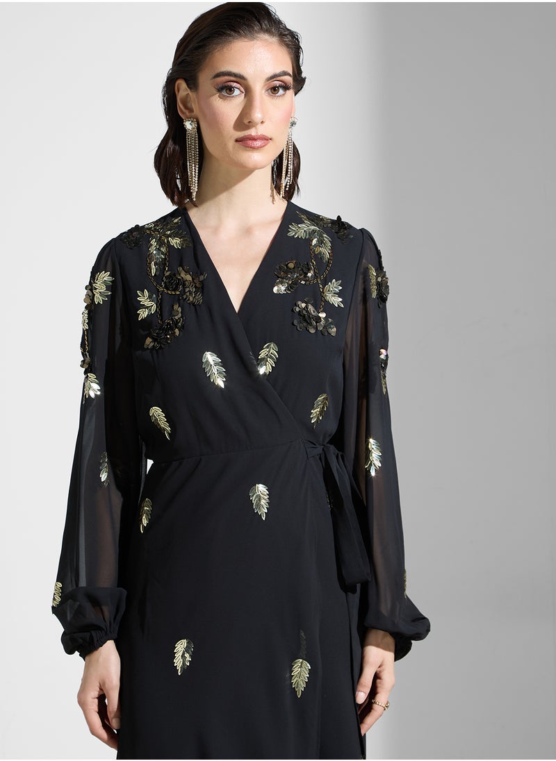 Hope & Ivy - Embellished Back Bow Detail Dress - Image 1