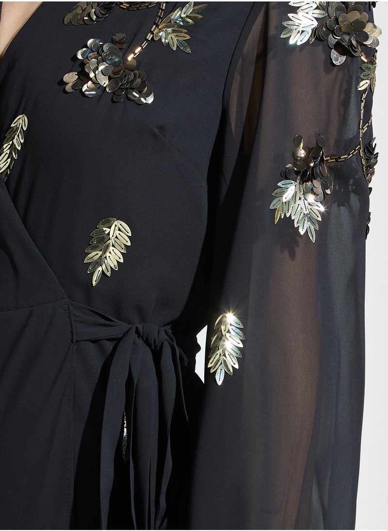 Hope & Ivy - Embellished Back Bow Detail Dress - Image 1