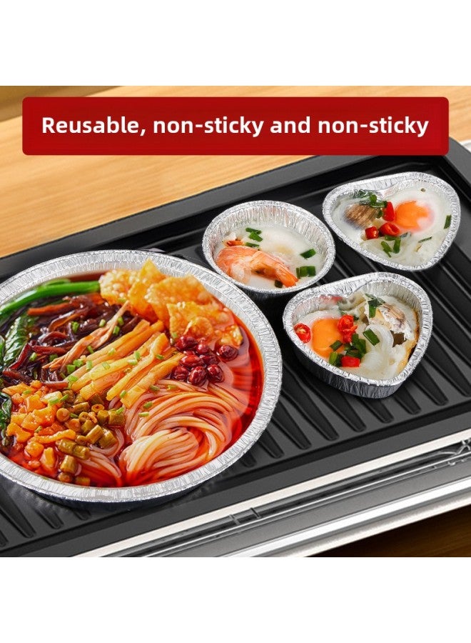 Tin Paper Plate Air Fryer Special Oven Aluminum Foil Plate Tin Paper Pad Grill Plate Tin Foil Plate Pizza Bottom Bowl-Specifications:7 Inch Tin Paper Bowl Large: 10-Color:No Specifications - Image 5