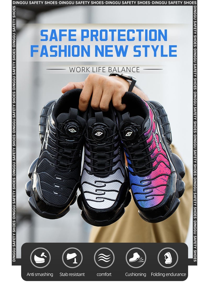 أحذية رجالية ذات أصابع فولاذية وخفيفة الوزن وآمنة ومريحة ومقاومة للثقب وأحذية عمل غير قابلة للتدمير وأحذية رياضية أنيقة. - Image 2