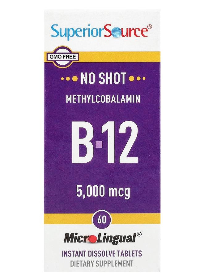 Superior Source Activated Methylcobalamin B-12 B-6 & Methylfolate (P-5-P) 60 MicroLingual® Instant Dissolve Tablets 