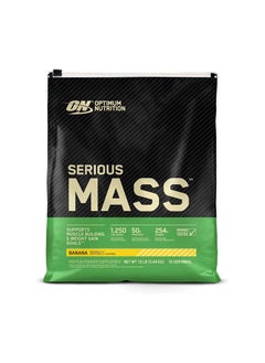 Optim Nutrition Serious Mass Protein Powder- Banana,12 LB  - Image 1