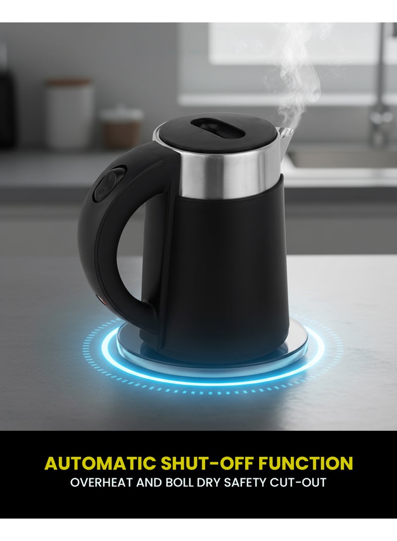 Olsenmark 1.0L Double Layer Electric Kettle OMK7028 | 800W Fast Boiling with 360° Rotating Base | Auto Shut-Off, Overheat & Dry Boil Protection | Perfect for Tea, Milk & Water | 2 Years Warranty | Black 1 L 800 W OMK7028 BLACK - Image 5