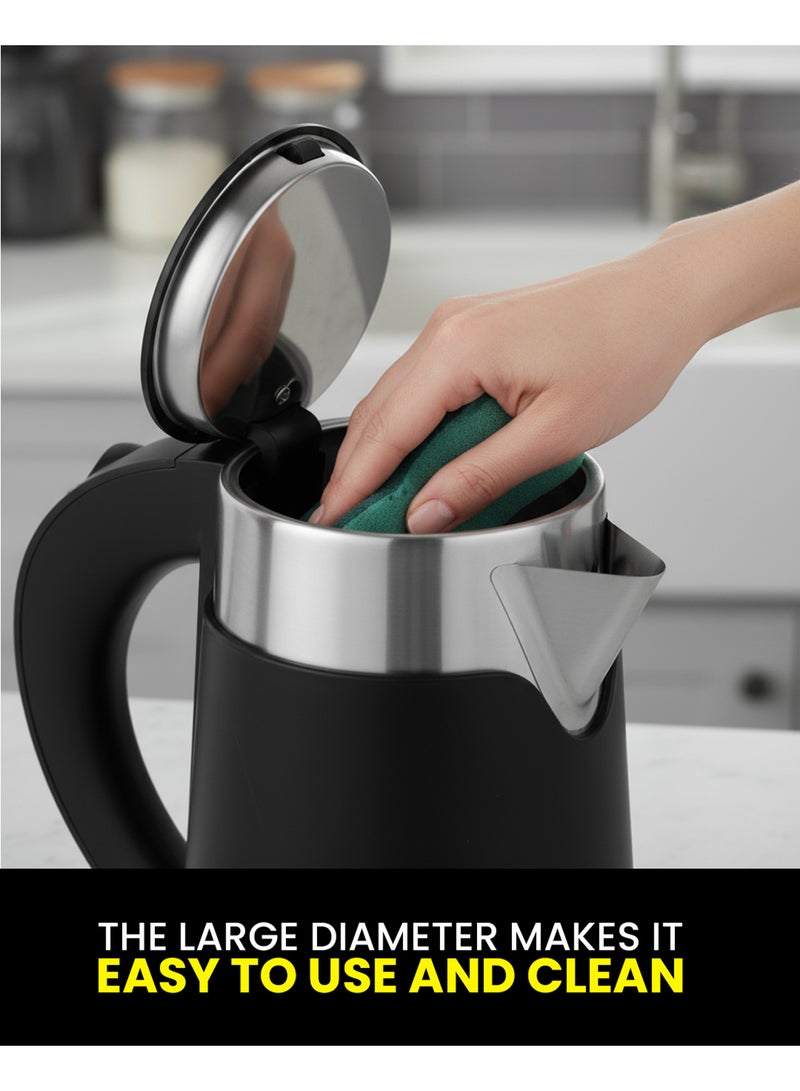 Olsenmark 1.0L Double Layer Electric Kettle OMK7028 | 800W Fast Boiling with 360° Rotating Base | Auto Shut-Off, Overheat & Dry Boil Protection | Perfect for Tea, Milk & Water | 2 Years Warranty | Black 1 L 800 W OMK7028 BLACK - Image 4