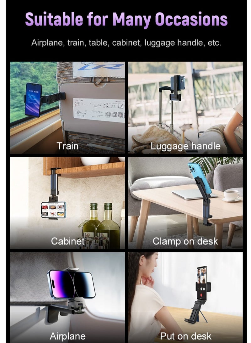 Universal Airplane in Flight Mobile Holder Phone Mount with Enhanced Stability | Dual 360° Rotation | Portable Stand for All Surfaces | Fits Samsung & iPhone - Image 5