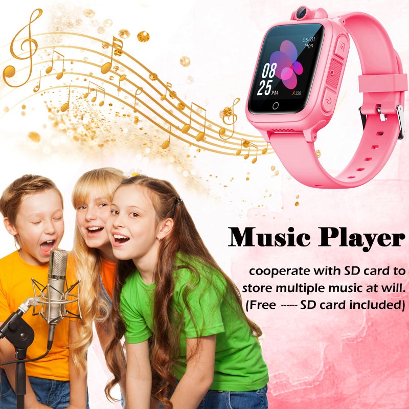 TEZILON Kids Smart watch for Girl Boy with 14 Puzzle Games MP3 Music Video Player Toddler watch Alarm Clock Camera Voice Video Recoder SD Card Calculator Stopwatch Timer watches Christmas Birthday gift - Image 4