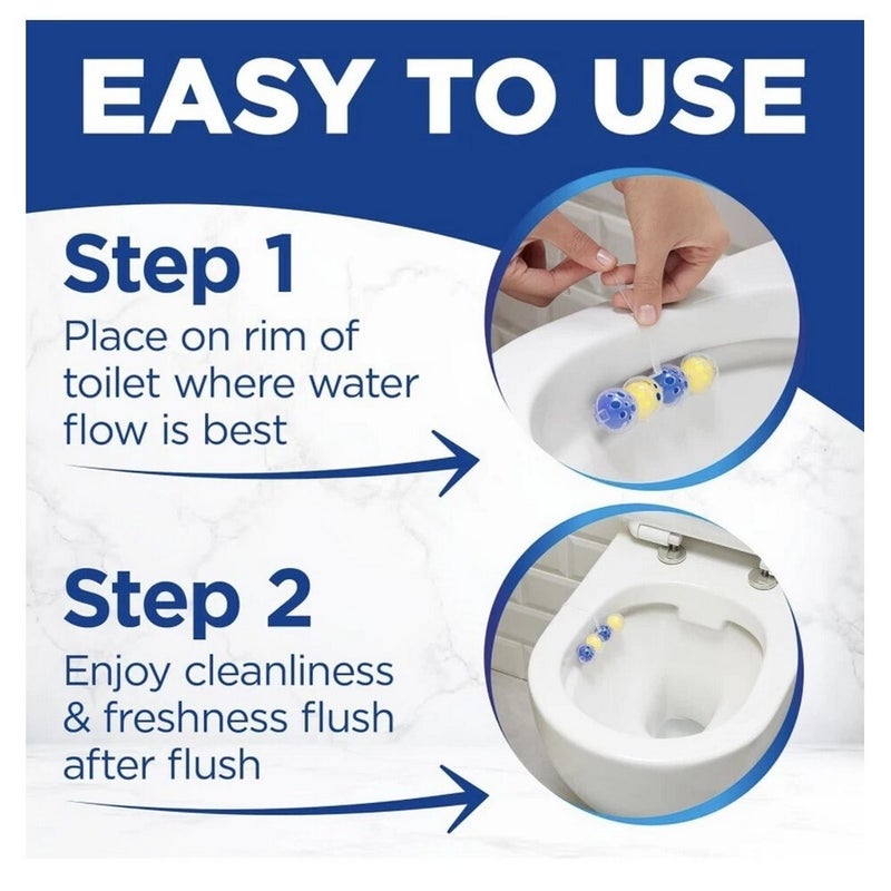 Bloo Power Active Toilet Block Lemon Scent – Rim Hanger Freshener 3 Pack for Toilet Cleaning, Limescale Prevention & Long-Lasting Freshness - Image 5