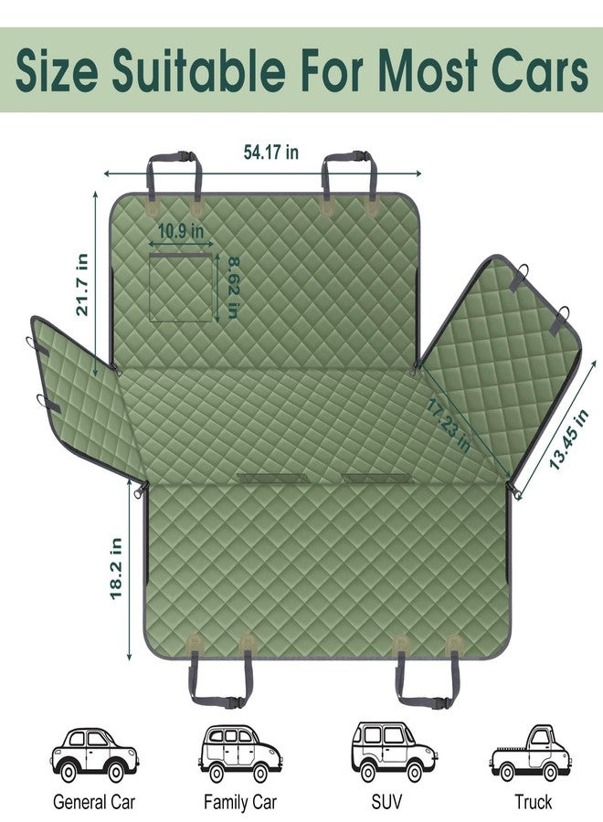 NECKORY Dog Car Seat Cover, Durable Dog Seat Cover for Back Seat, Waterproof Scratch Proof Nonslip Dog Hammock, Pet Back Seat Covers Pocket for Cars SUVs and Trucks- S, Green - Image 2