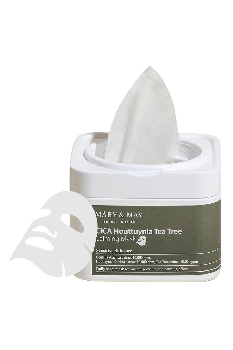 MARY & MAY Máry & May CICA Houttuynia Tea Tree Calming Mask Pack - For Sensitive Skin 30units - Image 2