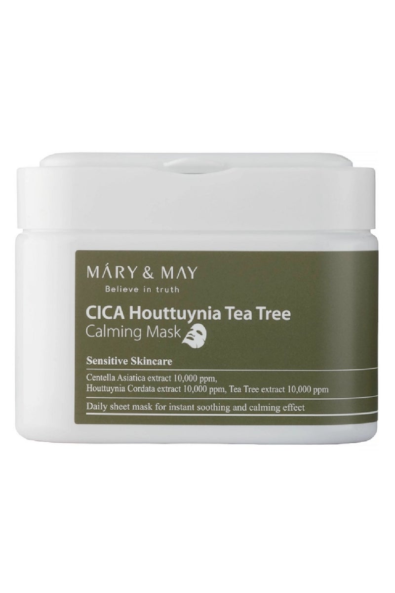 MARY & MAY Máry & May CICA Houttuynia Tea Tree Calming Mask Pack - For Sensitive Skin 30units - Image 1