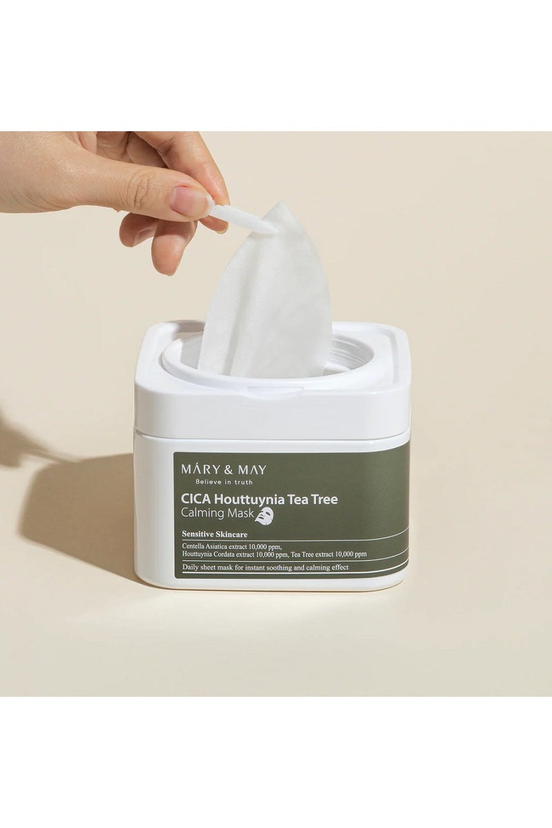 MARY & MAY Máry & May CICA Houttuynia Tea Tree Calming Mask Pack - For Sensitive Skin 30units - Image 3