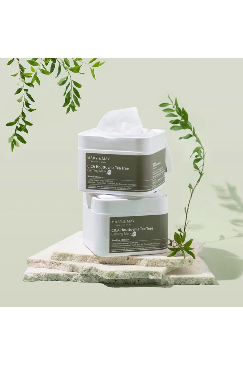 MARY & MAY Máry & May CICA Houttuynia Tea Tree Calming Mask Pack - For Sensitive Skin 30units - Image 4