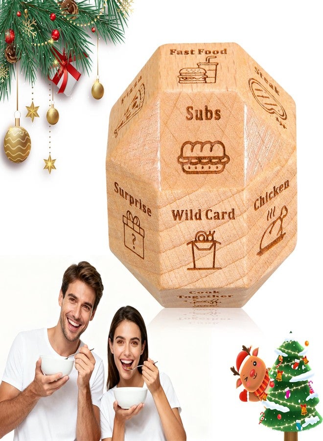 NUBARKO Funny 2nd Anniversary Birthday Gifts for Him Her 18-Side Food Dice Boyfriend Valentines Day Gifts Best 2026 Stocking Stuffers for Women Men Adults Husband Boyfriend Christmas Gag Gift for Women Men - Image 1