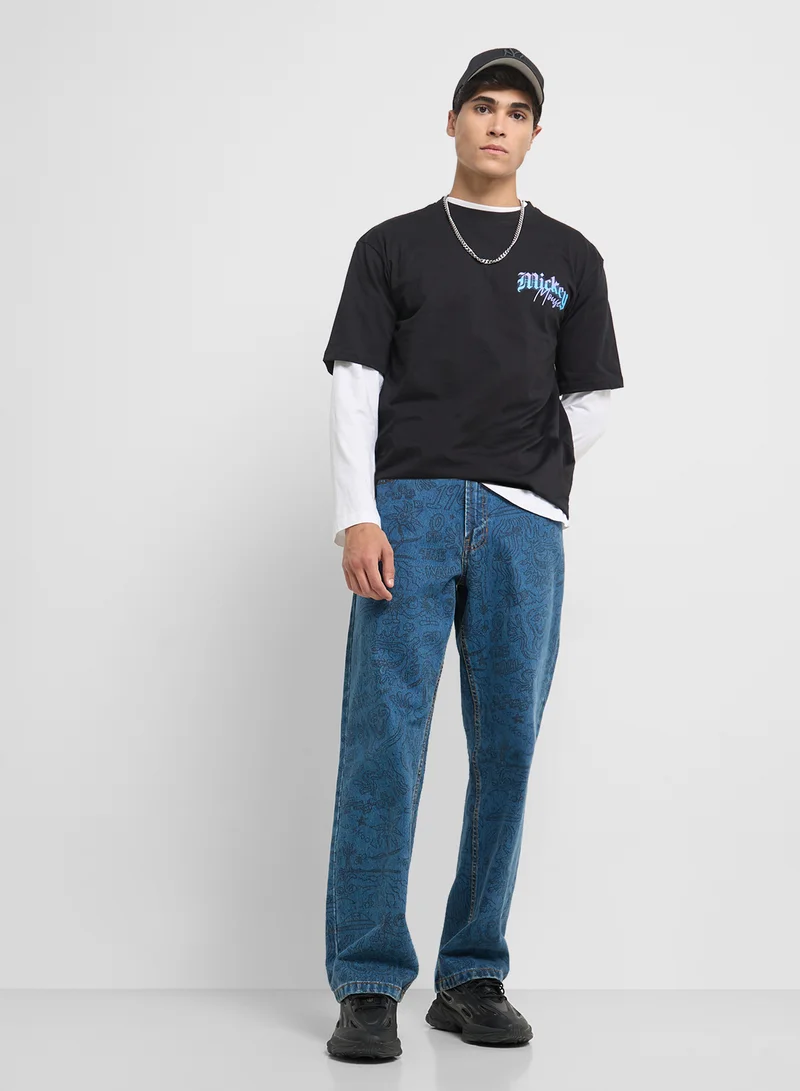 Disney Mens Over Size Crew Neck