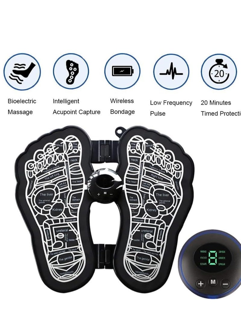 general Electric Foot Massager, 6 Modes, Nine Intensity, USB Rechargeable Foldable Electric Foot Massage Pad, EMS Foot Stimulator Massager to Relieve Muscle Pain and Tired Legs - Image 1