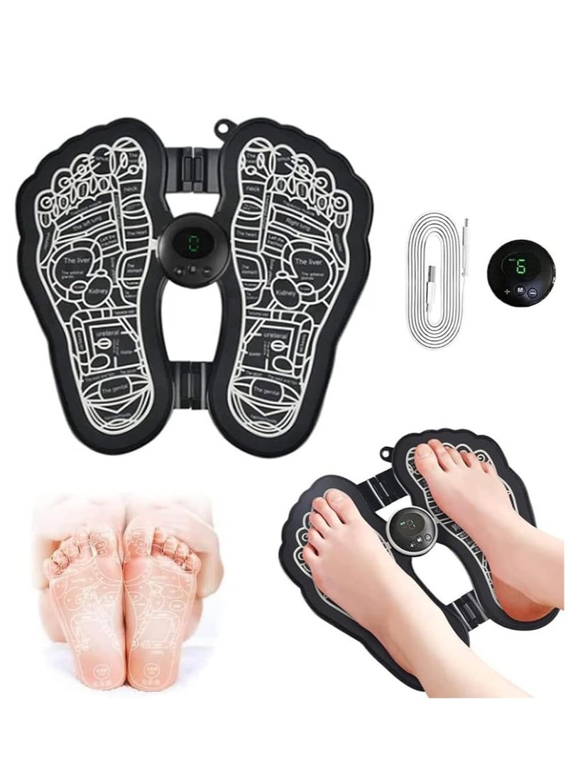general Electric Foot Massager, 6 Modes, Nine Intensity, USB Rechargeable Foldable Electric Foot Massage Pad, EMS Foot Stimulator Massager to Relieve Muscle Pain and Tired Legs - Image 3