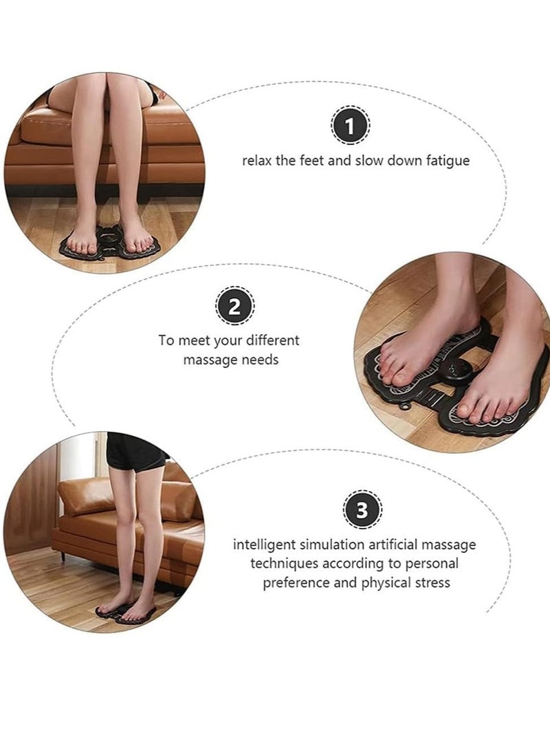 general Electric Foot Massager, 6 Modes, Nine Intensity, USB Rechargeable Foldable Electric Foot Massage Pad, EMS Foot Stimulator Massager to Relieve Muscle Pain and Tired Legs - Image 4