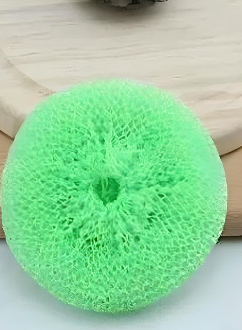 HASANAT ESSENTIALS عبوة - 4 إسفنجات لغسل الصحون شكل دائري خفيفة الوزن متعددة الاستخدامات إسفنجات لوفاس لتنظيف الصحون والبلاط بألوان عشوائية - Image 1