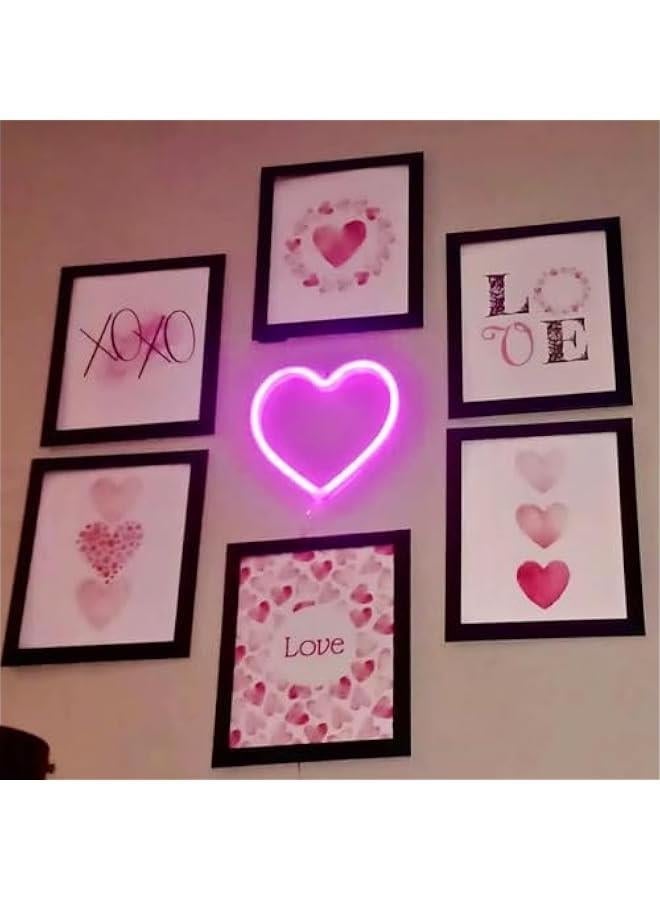 MIXDE Heart Neon Sign, LED Light Battery Operated or USB Powered Decorations Lamp, Table and Wall Decoration Light for Mothers Day Gift, Girl's Room Wedding Party Birthday Home Décor (Pink) - Image 2
