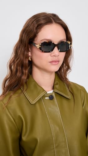 Tory Burch Women's Eleanor Irregular Sunglasses, Dark Wavy Tortoise, One Size - Image 3