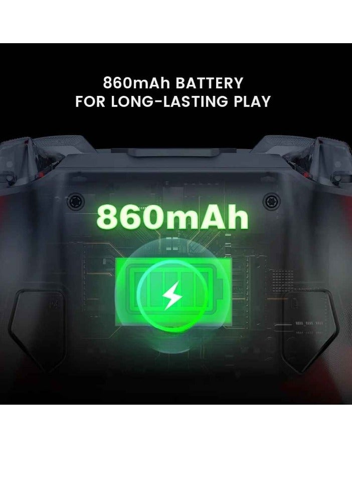 Wireless Controller, Lightweight Portable PC Game Controller, RGB Lightning Durable Bluetooth Joystick, Easy To Use Gamepad With Hall Effect For Windows Console, (1pc, Black With Stand) - Image 4