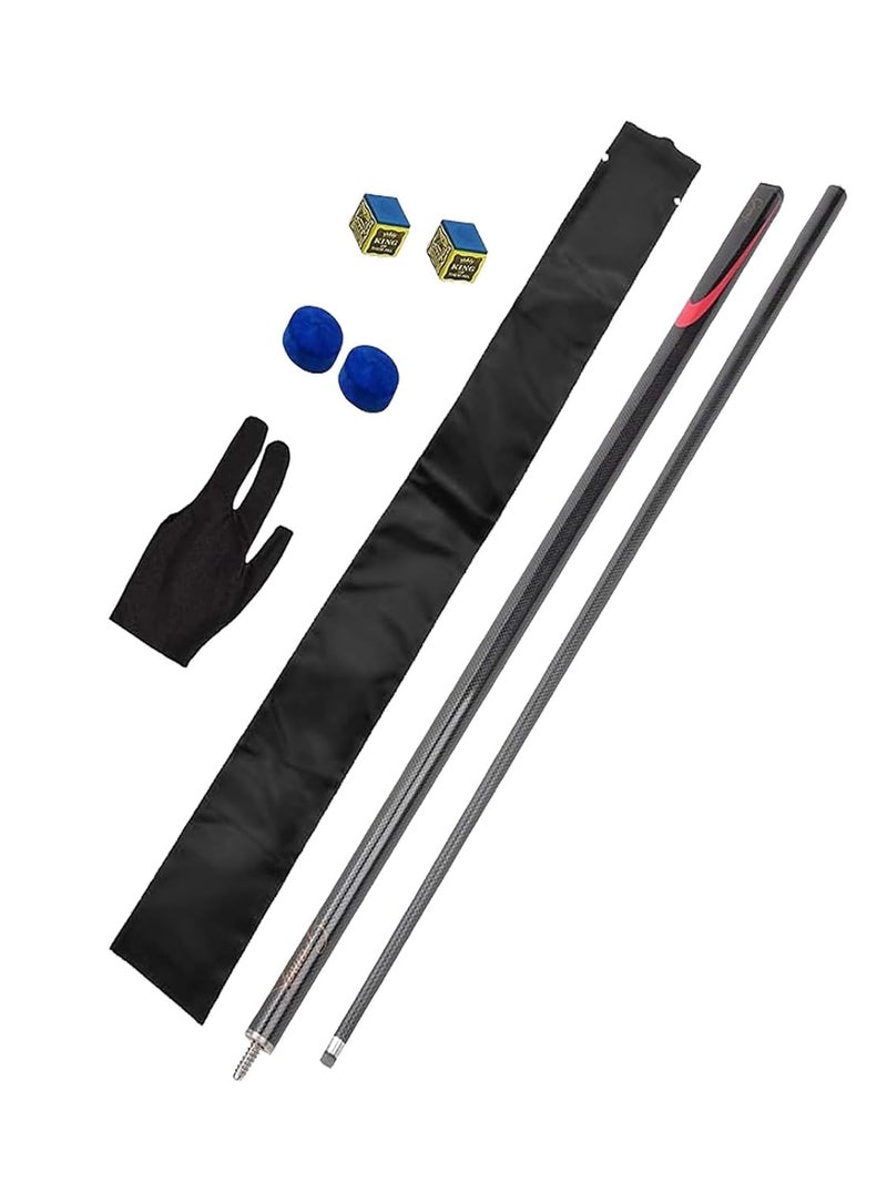 JBB Snooker Cue Stick and Pool Cue Stick Combo of Billiards and Snooker Designer Cue Stick with Cue Cover, Glove, 2-Chalk and 2-Cue Tips, 9mm (Black) - Image 1