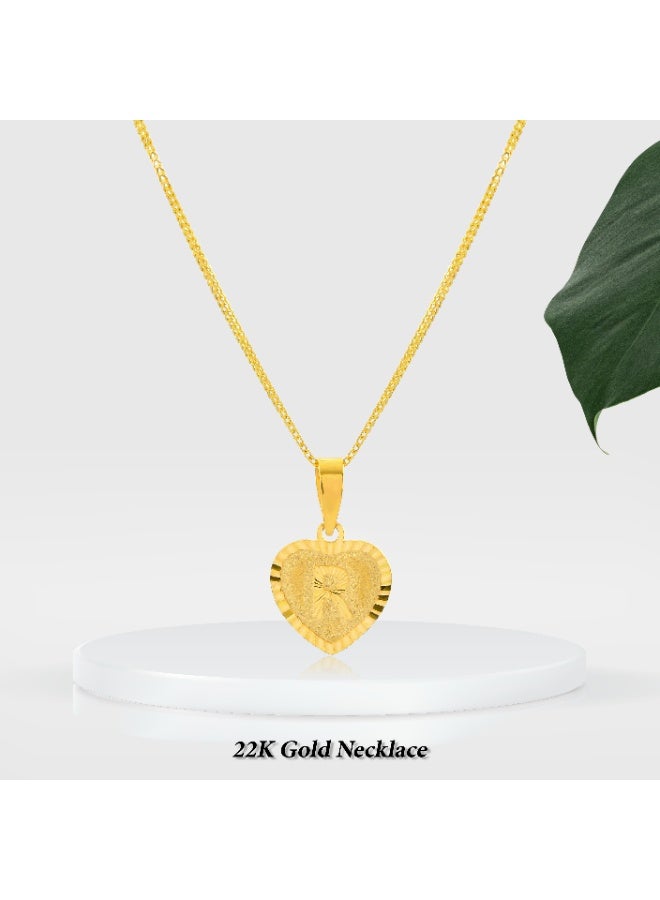 BAFLEH JEWELLERY Alphabet ‘R’ Charm in 22kt Gold : Timeless Pendant with Chain  - Image 4