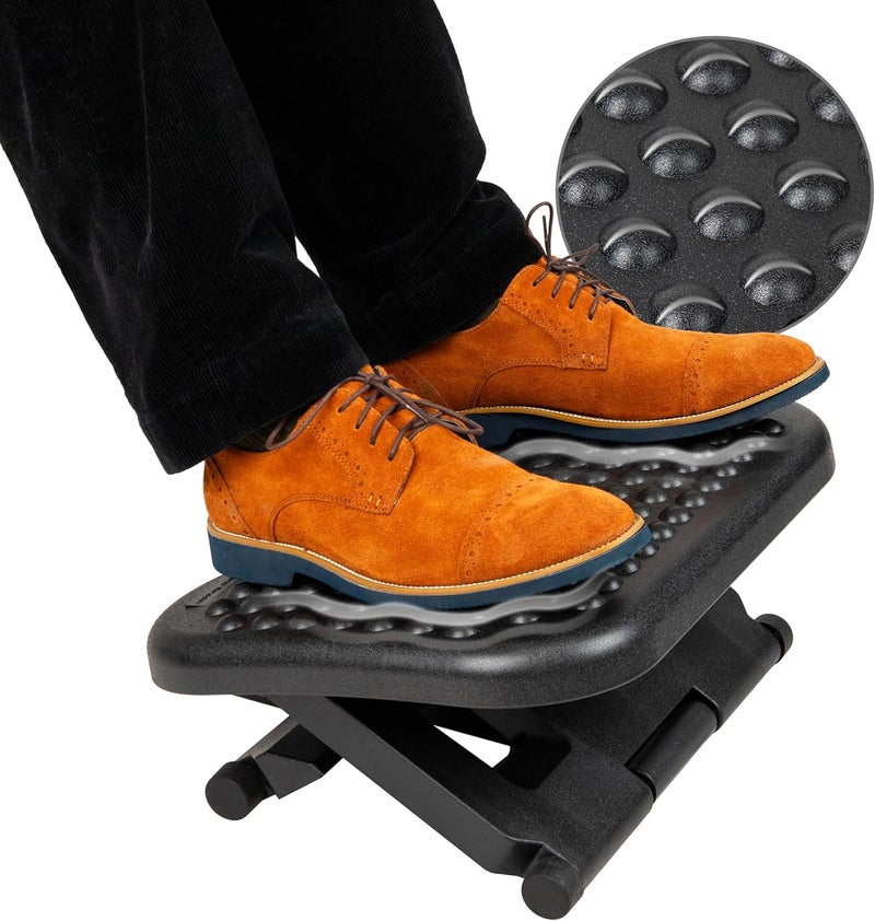 Mind Reader LEGUP-BLK Adjustable Height Ergonomic Foot Rest, Black, FTREST - Image 1