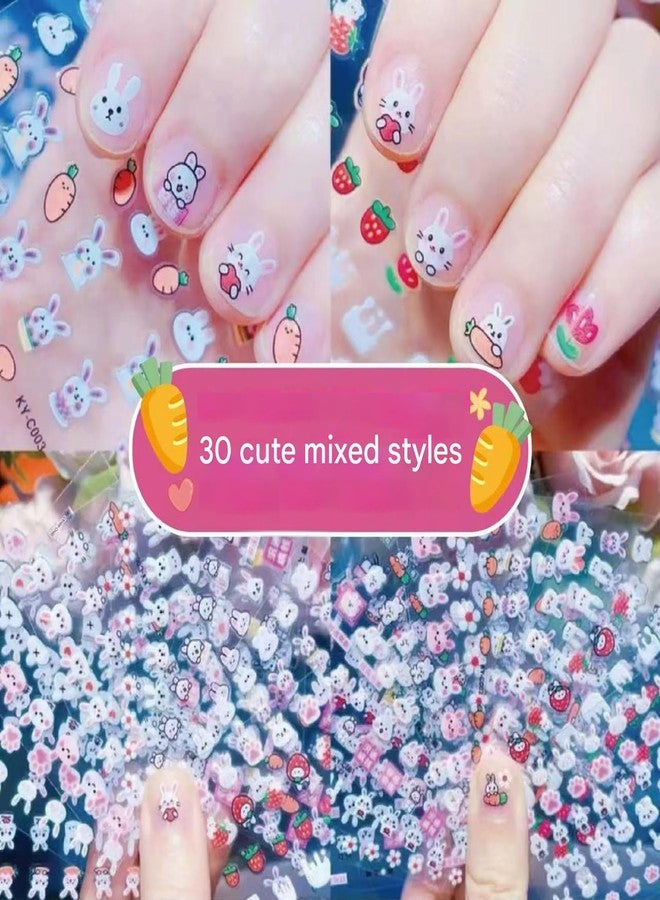 YUISI Nail Stickers for Kids - 30 Sheets Cartoon Animal Children's Nail Art Stickers, Cute Self-Adhesive Manicure Designs for Girls Birthday Party Favors, DIY Nail Art Decoration (Style 3) - Image 4