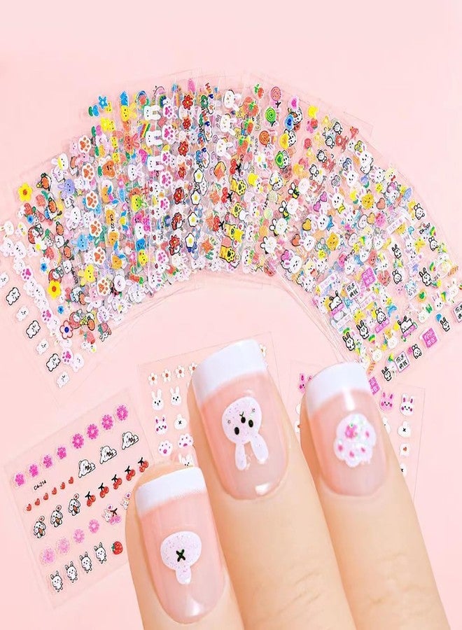 YUISI Nail Stickers for Kids - 30 Sheets Cartoon Animal Children's Nail Art Stickers, Cute Self-Adhesive Manicure Designs for Girls Birthday Party Favors, DIY Nail Art Decoration (Style 3) - Image 1