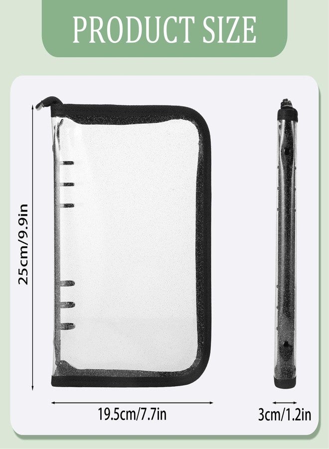 Nezyo 4 Pieces A5 Zipper Binder 6 Ring Cover PVC Binder Clear Budget Cover Refillable Notebook Shell for Photocard Planner Journal Photo Album Folder, 10" x 7" - Image 3