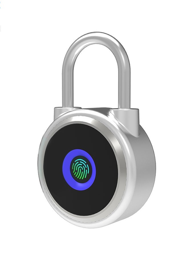 NIBEMINENT Fingerprint Padlock BT Lock With App And Silver 12.50x3x9centimeter - Image 1