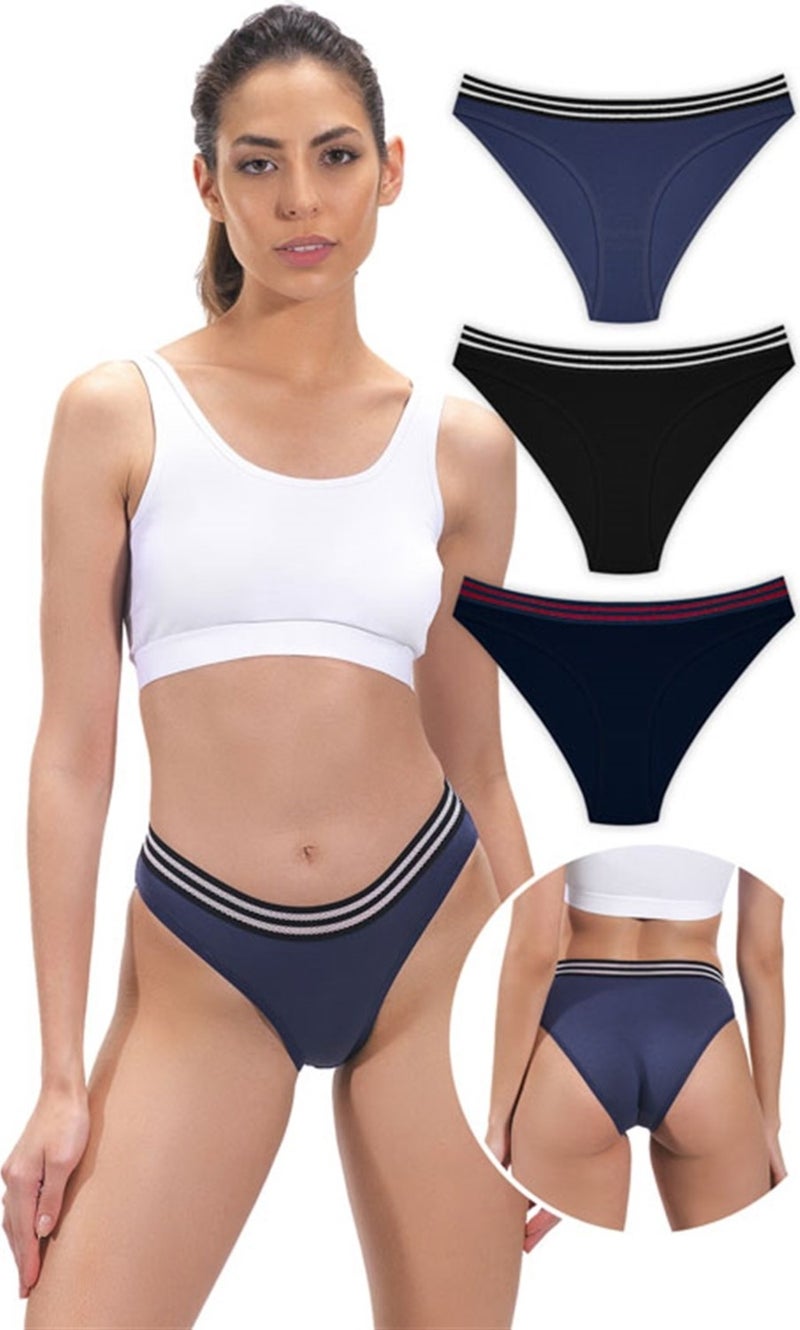 COTTONHILL Sports Basic Cotton Bikini Panties 3 Pack - 1  - Image 1