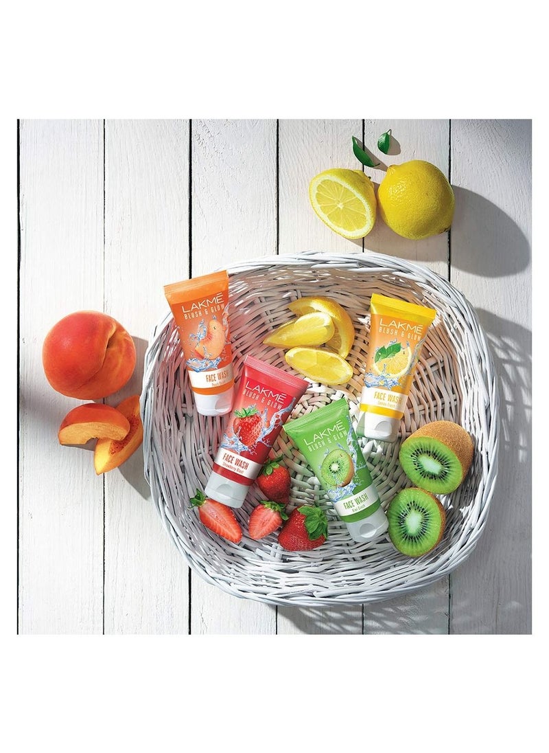 LAKME - LAKMÉ Blush and Glow Strawberry Combo Face Wash With Fruit Extracts 100 g Pack of 3 - Image 1