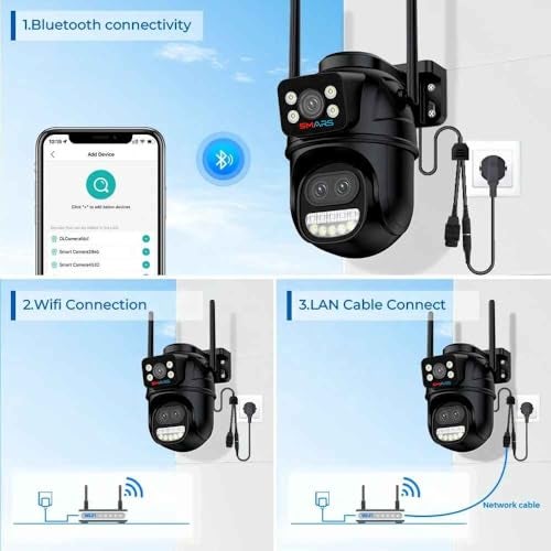 smars 8MP Dual Lens PTZ Outdoor CCTV Camera with | 10X Zoom | Color Night Vision | Two-Way Audio | Motion Detection | Waterproof Design - Image 4