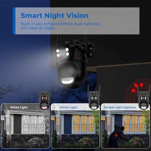 smars 8MP Dual Lens PTZ Outdoor CCTV Camera with | 10X Zoom | Color Night Vision | Two-Way Audio | Motion Detection | Waterproof Design - Image 3