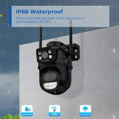 smars 8MP Dual Lens PTZ Outdoor CCTV Camera with | 10X Zoom | Color Night Vision | Two-Way Audio | Motion Detection | Waterproof Design - Image 5