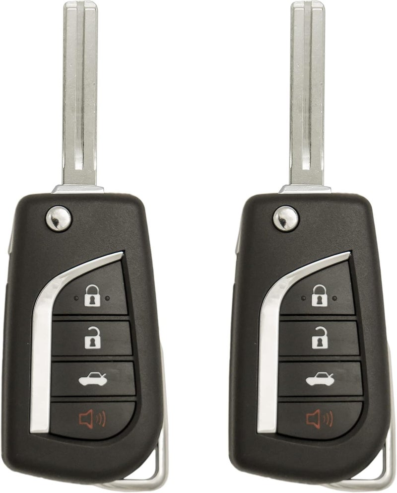 Keyless2Go مفتاح ريموت قابل للطي بديل Keyless2Go لتويوتا كامري وكورولا (عبوة 2) - Image 1