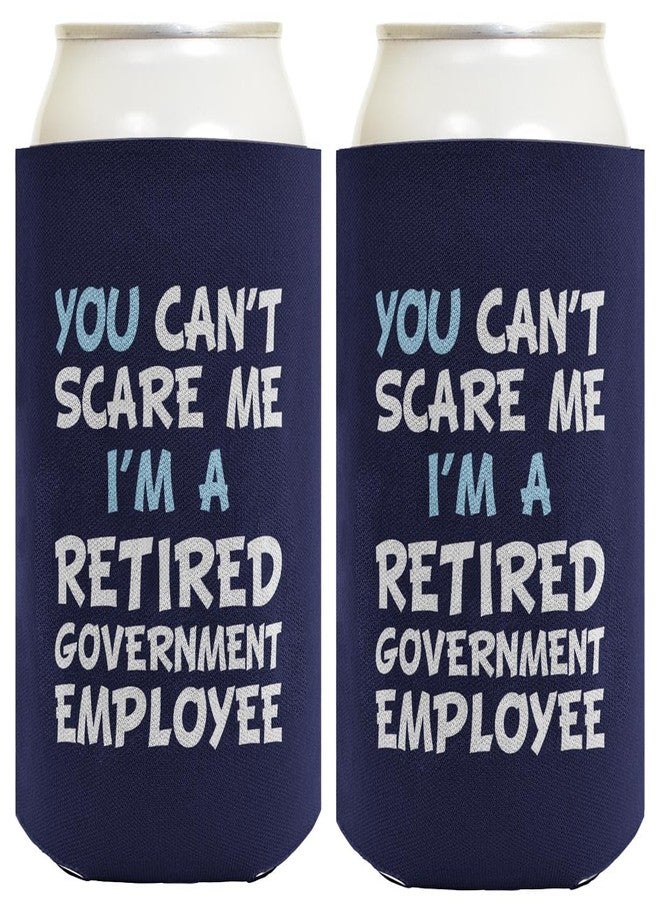 ThisWear Coworker Leaving Gifts For Men You Can't Scare Me I'm A Retired Government Employee Navy 2-Pack Can Drink Thermocoolers - Image 1
