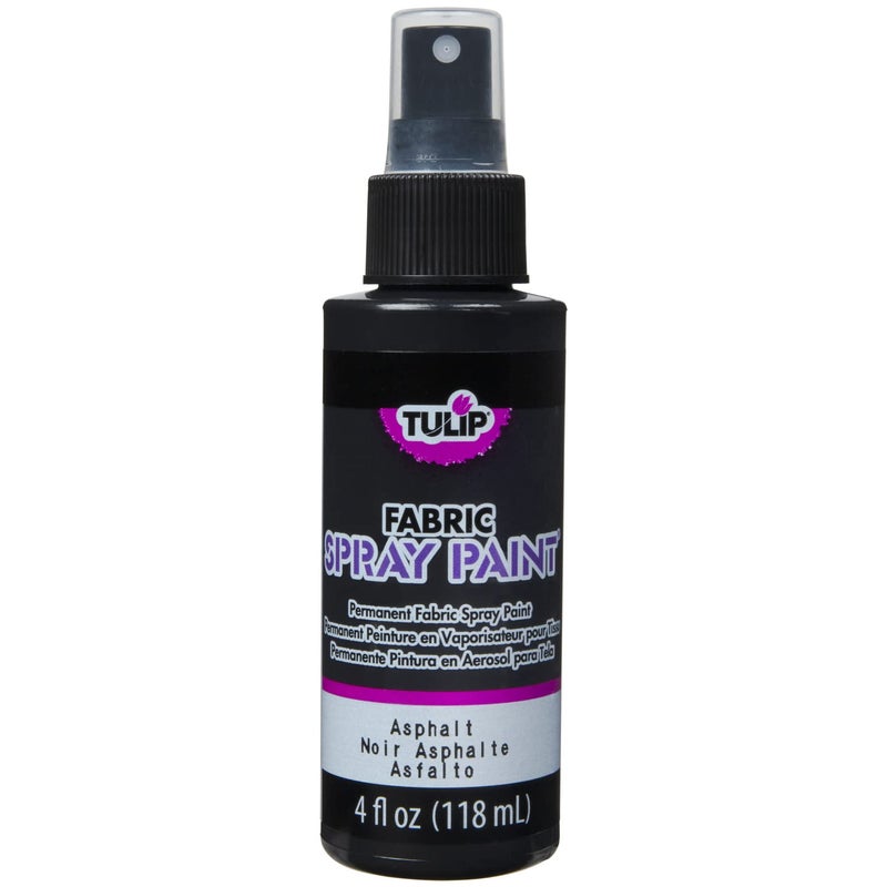 Tulip Fabric Paint, Permanent Spray on Paint, 4 fl oz Black Asphalt - Image 2