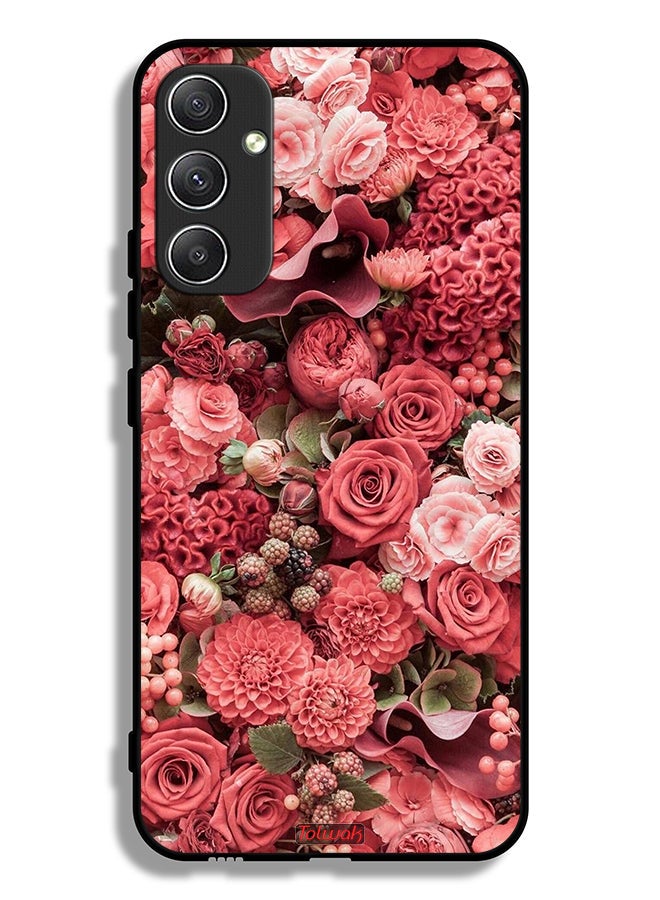 Tolwak Samsung Galaxy A34 5G Protective Case Cover Peach Roses - Image 1
