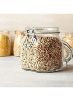 Mash Clip Jar Big 25oz Glass Food Storage Jars with Airtight Clamp Lids, Air Tight 750ml Clear Preserving Seal Wide Mouth Containers with Wire Clips Fastening Large Kitchen Canisters  - Image 2
