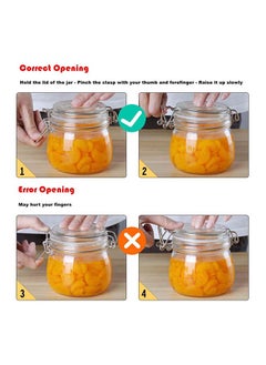 Mash Clip Jar Big 25oz Glass Food Storage Jars with Airtight Clamp Lids, Air Tight 750ml Clear Preserving Seal Wide Mouth Containers with Wire Clips Fastening Large Kitchen Canisters  - Image 3