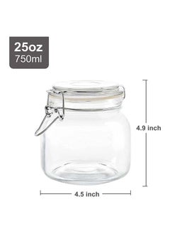Mash Clip Jar Big 25oz Glass Food Storage Jars with Airtight Clamp Lids, Air Tight 750ml Clear Preserving Seal Wide Mouth Containers with Wire Clips Fastening Large Kitchen Canisters  - Image 5