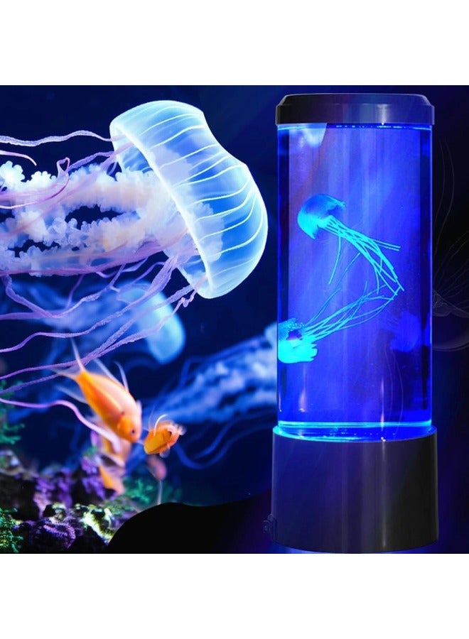 شيبشيب مصباح الحمم بقناديل البحر، مصباح خيالي لقناديل البحر بإضاءة LED بسبعة ألوان، مصباح ليلي لقناديل البحر (22 × 8 سم) - Image 1