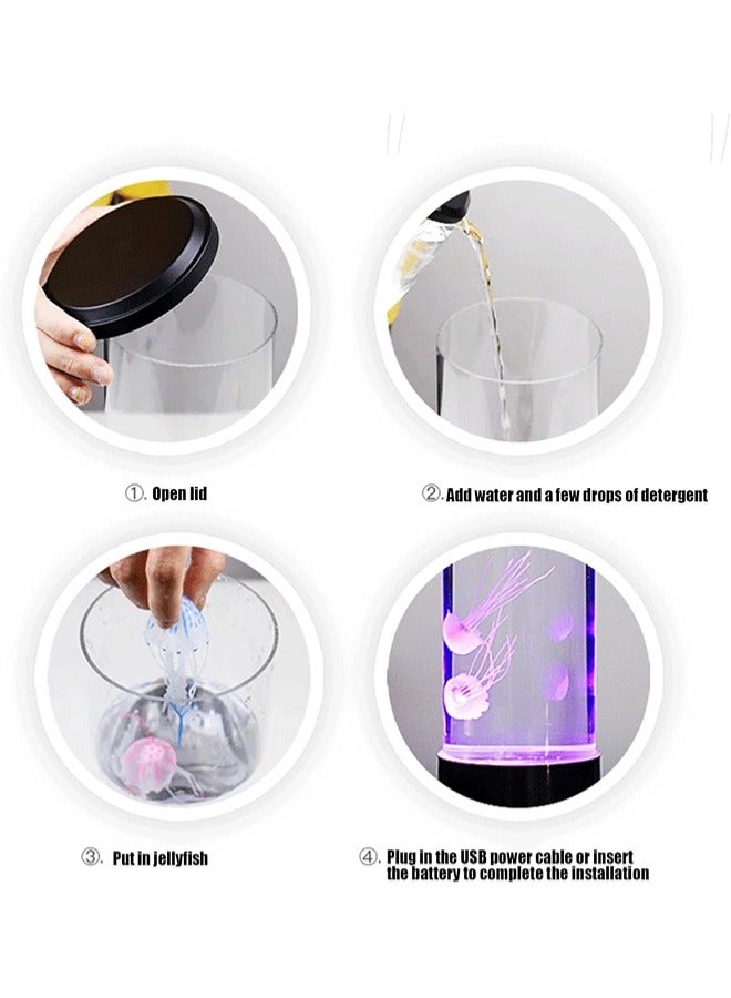 شيبشيب مصباح الحمم بقناديل البحر، مصباح خيالي لقناديل البحر بإضاءة LED بسبعة ألوان، مصباح ليلي لقناديل البحر (22 × 8 سم) - Image 3